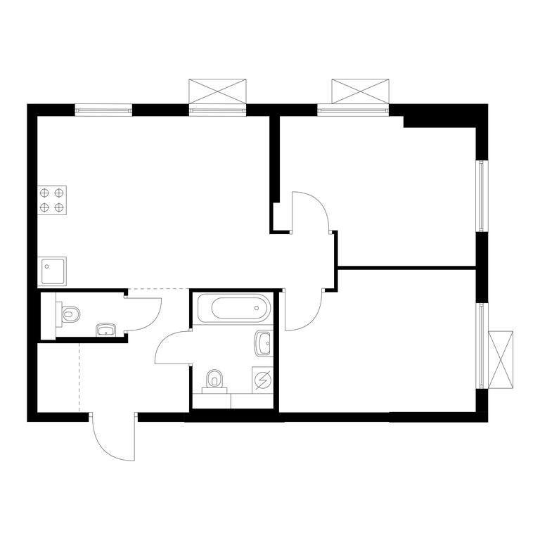 2-BD Apartment Sale, 53.6平方米 at Liublinskiy Park, Lyublinskaya Street, 78к2, Moscow, Russia #1