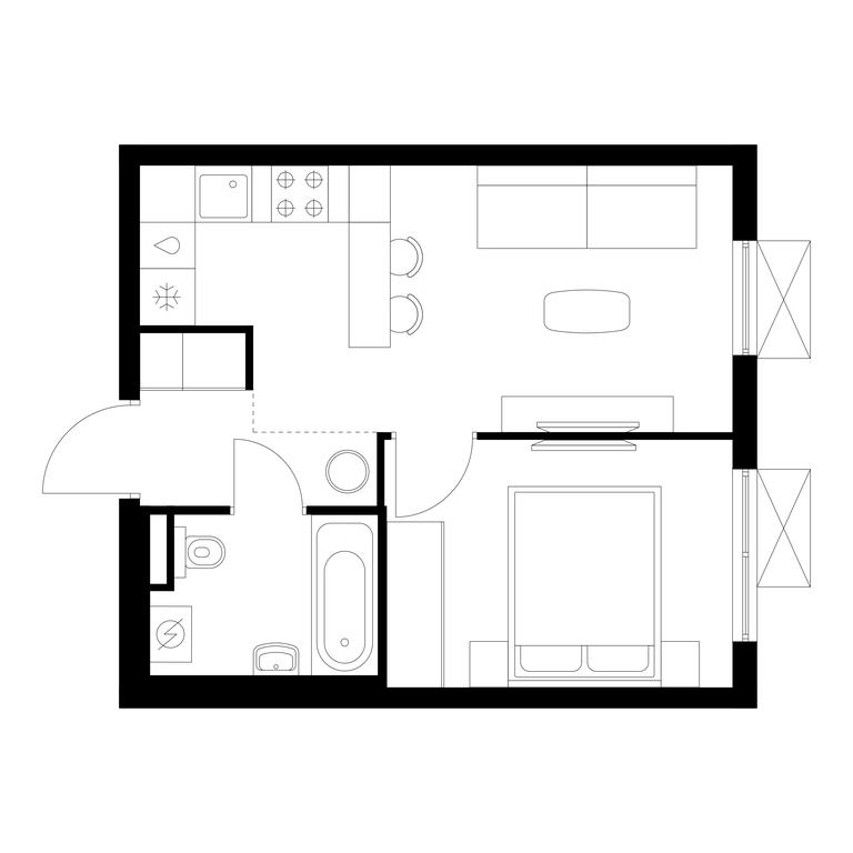 1-BD Apartment Sale, 32.6 sq. m. at Volzhskiy Park, 1st Grayvoronovsky Drive, 3с11, Moscow, Russia #1