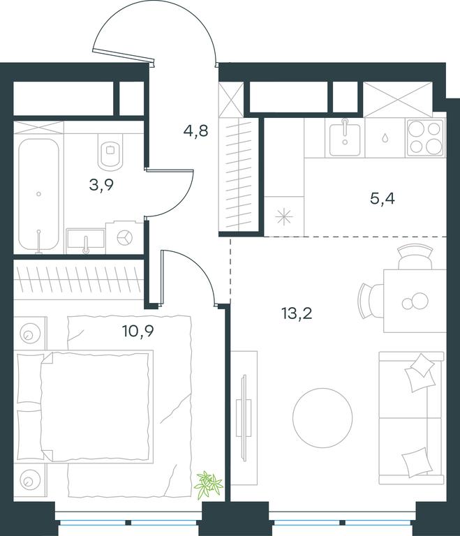 1-BD Apartment Sale, 38.2平方米 at Level Zvenigorodskaya, 3rd Silikatny Drive, 6к1, Moscow, Russia #1 1-BD Apartment Sale, 38.2平方米 at Level Zvenigorodskaya, 3rd Silikatny Drive, 6к1, Moscow, Russia #1