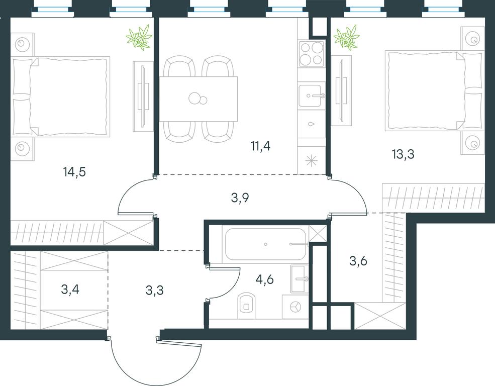 1-BD Apartment Sale, 58平方米 at Level Nizhegorodskaja, Perovskoye Highway, 21с1, Moscow, Russia #1 1-BD Apartment Sale, 58平方米 at Level Nizhegorodskaja, Perovskoye Highway, 21с1, Moscow, Russia #1