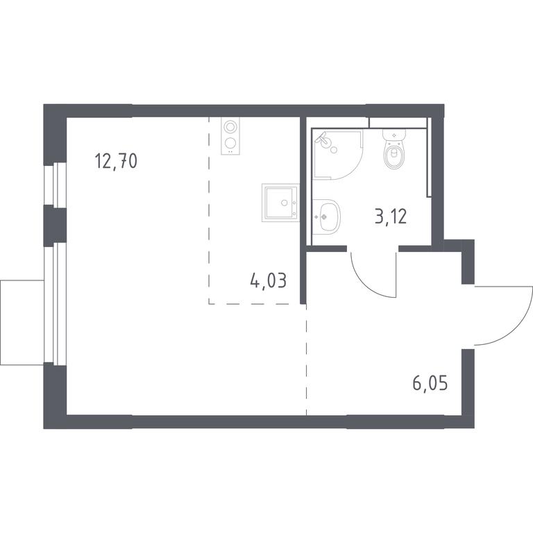 Apartment Sale, 25.9平方米 at Mytishchi Park, Silikatnaya ulitsa, 41к3, Mytischi, Moscow Region, Russia #1
