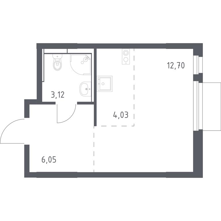 Apartment Sale, 25.9平方米 at Mytishchi Park, Silikatnaya ulitsa, 41к3, Mytischi, Moscow Region, Russia #1