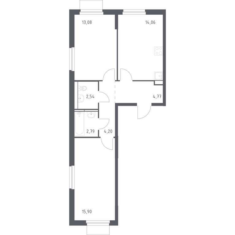 1-BD Apartment Sale, 57.34 sq. m. at Mytishchi Park, Silikatnaya ulitsa, 41к3, Mytischi, Moscow Region, Russia #1
