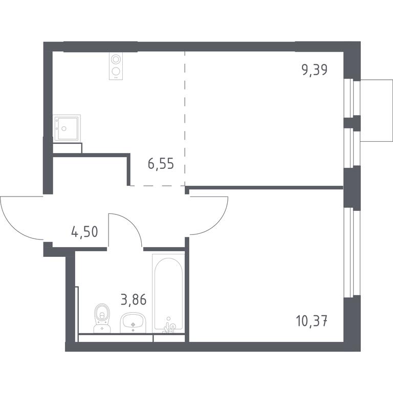 Apartment Sale, 34.67 sq. m. at Mytishchi Park, Silikatnaya ulitsa, 41к3, Mytischi, Moscow Region, Russia #1