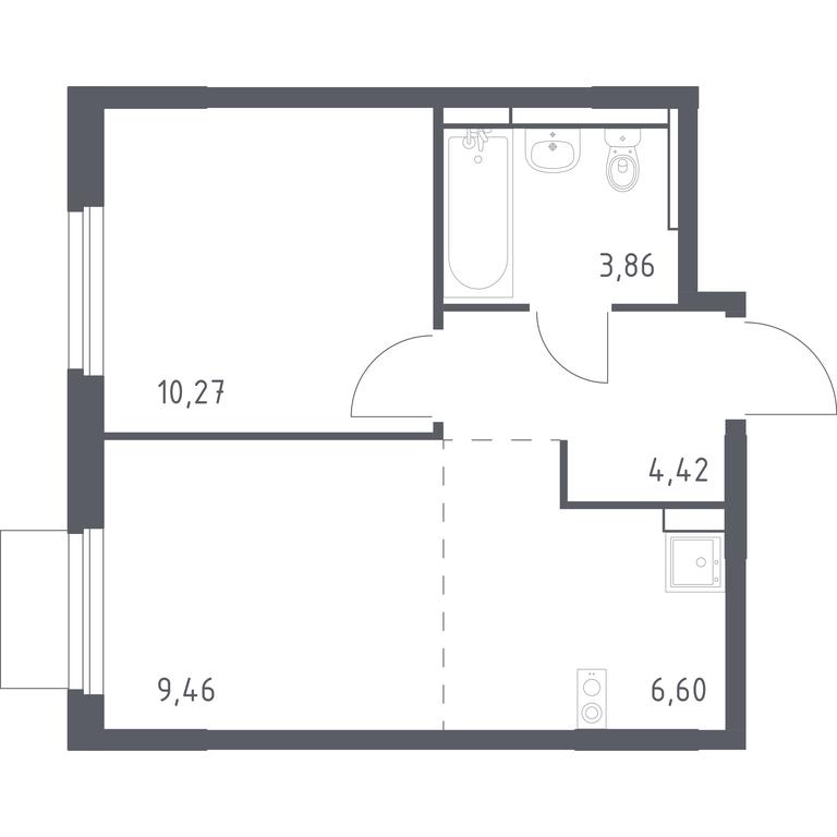 Apartment Sale, 34.61平方米 at Mytishchi Park, Silikatnaya ulitsa, 41к3, Mytischi, Moscow Region, Russia #1 Apartment Sale, 34.61平方米 at Mytishchi Park, Silikatnaya ulitsa, 41к3, Mytischi, Moscow Region, Russia #1