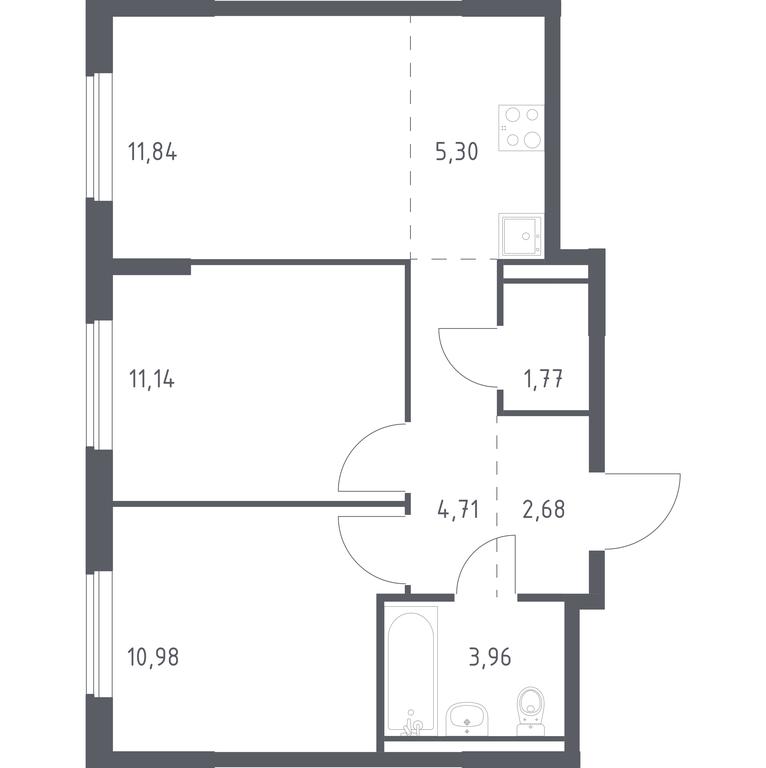 1-BD Apartment Sale, 52.38平方米 at Mytishchi Park, Silikatnaya ulitsa, 41к3, Mytischi, Moscow Region, Russia #1 1-BD Apartment Sale, 52.38平方米 at Mytishchi Park, Silikatnaya ulitsa, 41к3, Mytischi, Moscow Region, Russia #1