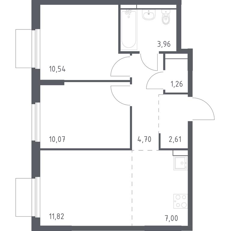 1-BD Apartment Sale, 51.96平方米 at Mytishchi Park, Silikatnaya ulitsa, 41к3, Mytischi, Moscow Region, Russia #1 1-BD Apartment Sale, 51.96平方米 at Mytishchi Park, Silikatnaya ulitsa, 41к3, Mytischi, Moscow Region, Russia #1