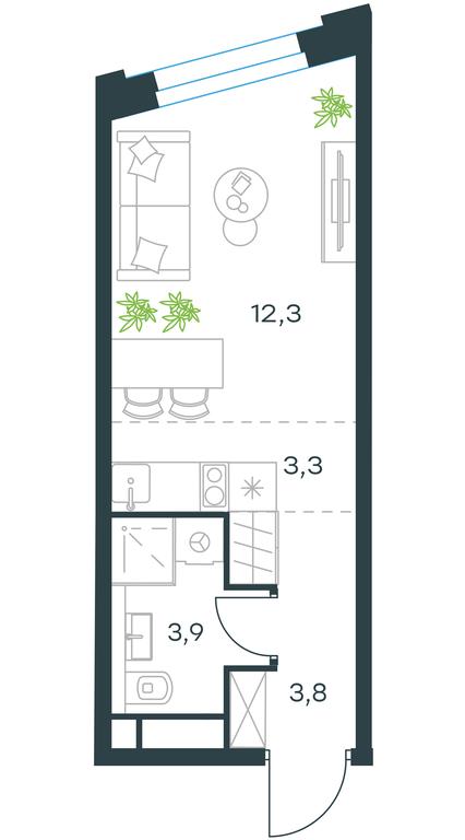 Продажа квартиры, 23,3 м² в ЖК «Левел Нагатинская (Level Нагатинская)», Нагатинская набережная, 10Ас3, Москва, Россия #1