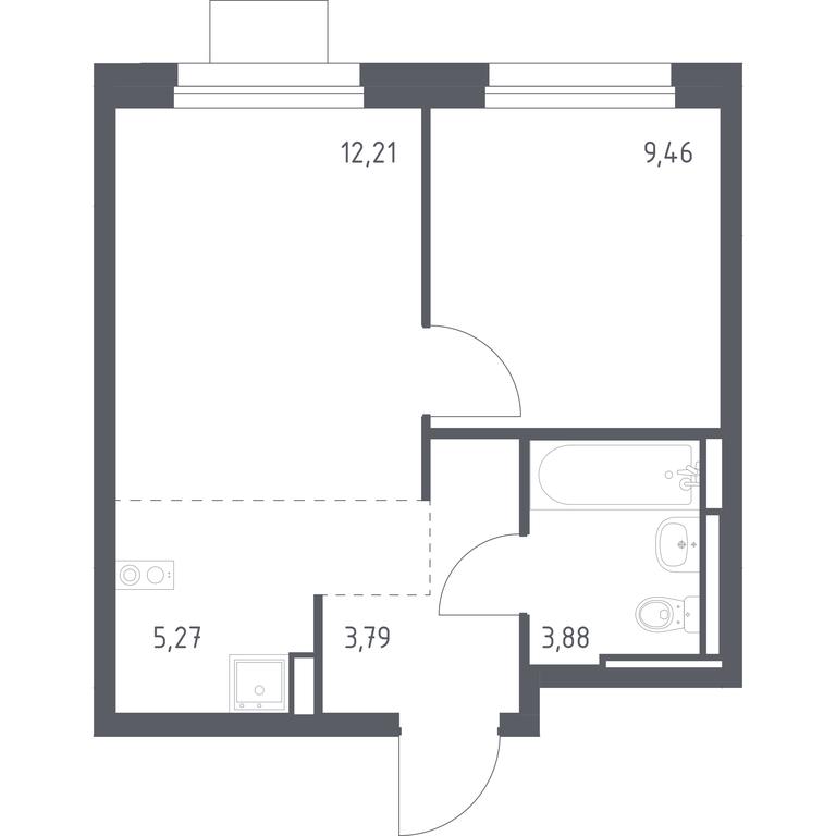 Apartment Sale, 34.61平方米 at Pribrezhnyi Park, Pribrezhniy Park Residential Complex, Village of Yam, Domodedovo City District, Moscow Region, Russia #1 Apartment Sale, 34.61平方米 at Pribrezhnyi Park, Pribrezhniy Park Residential Complex, Village of Yam, Domodedovo City District, Moscow Region, Russia #1