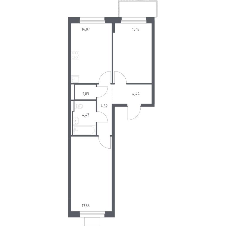 1-BD Apartment Sale, 59.81 sq. m. at Pribrezhnyi Park, Pribrezhniy Park Residential Complex, Village of Yam, Domodedovo City District, Moscow Region, Russia #1 1-BD Apartment Sale, 59.81 sq. m. at Pribrezhnyi Park, Pribrezhniy Park Residential Complex, Village of Yam, Domodedovo City District, Moscow Region, Russia #1