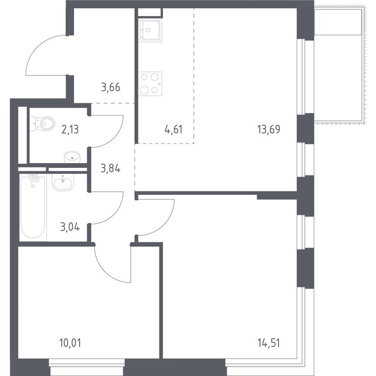 1-BD Apartment Sale, 55.49平方米 at Pribrezhnyi Park, Pribrezhniy Park Residential Complex, Village of Yam, Domodedovo City District, Moscow Region, Russia #1 1-BD Apartment Sale, 55.49平方米 at Pribrezhnyi Park, Pribrezhniy Park Residential Complex, Village of Yam, Domodedovo City District, Moscow Region, Russia #1