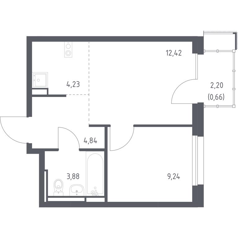 Apartment Sale, 35.27平方米 at Pribrezhnyi Park, Pribrezhniy Park Residential Complex, Village of Yam, Domodedovo City District, Moscow Region, Russia #1 Apartment Sale, 35.27平方米 at Pribrezhnyi Park, Pribrezhniy Park Residential Complex, Village of Yam, Domodedovo City District, Moscow Region, Russia #1