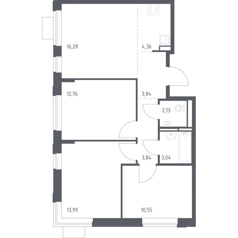 2-BD Apartment Sale, 70.79 sq. m. at Pribrezhnyi Park, Pribrezhniy Park Residential Complex, Village of Yam, Domodedovo City District, Moscow Region, Russia #1 2-BD Apartment Sale, 70.79 sq. m. at Pribrezhnyi Park, Pribrezhniy Park Residential Complex, Village of Yam, Domodedovo City District, Moscow Region, Russia #1