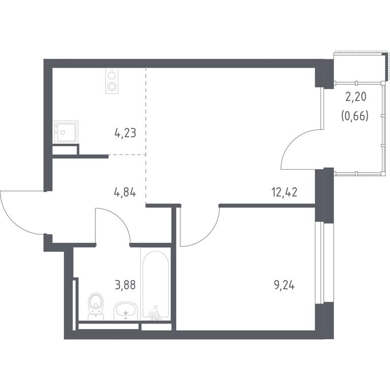 Apartment Sale, 35.27平方米 at Pribrezhnyi Park, Pribrezhniy Park Residential Complex, Village of Yam, Domodedovo City District, Moscow Region, Russia #1 Apartment Sale, 35.27平方米 at Pribrezhnyi Park, Pribrezhniy Park Residential Complex, Village of Yam, Domodedovo City District, Moscow Region, Russia #1