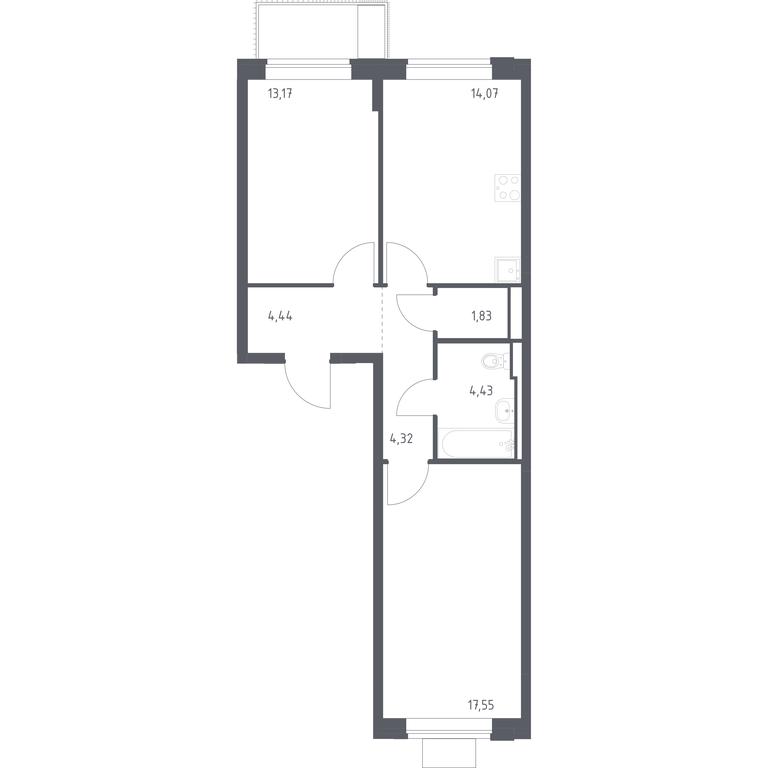 1-BD Apartment Sale, 59.81 sq. m. at Pribrezhnyi Park, Pribrezhniy Park Residential Complex, Village of Yam, Domodedovo City District, Moscow Region, Russia #1 1-BD Apartment Sale, 59.81 sq. m. at Pribrezhnyi Park, Pribrezhniy Park Residential Complex, Village of Yam, Domodedovo City District, Moscow Region, Russia #1