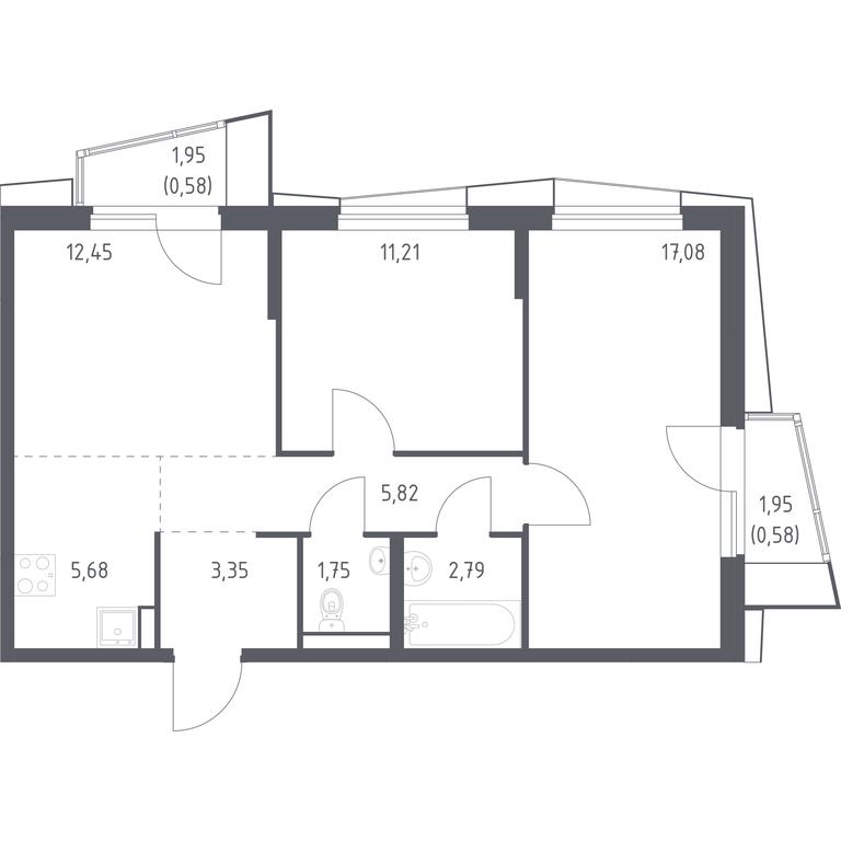 1-BD Apartment Sale, 61.29平方米 at Kvartal Aviatorov, ulitsa Koldunova, Aviatorov Microdistrict, Balashikha, Moscow Region, Russia #1 1-BD Apartment Sale, 61.29平方米 at Kvartal Aviatorov, ulitsa Koldunova, Aviatorov Microdistrict, Balashikha, Moscow Region, Russia #1