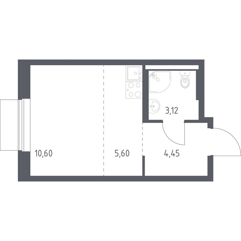 Apartment Sale, 23.77平方米 at Kvartal Aviatorov, ulitsa Koldunova, Aviatorov Microdistrict, Balashikha, Moscow Region, Russia #1