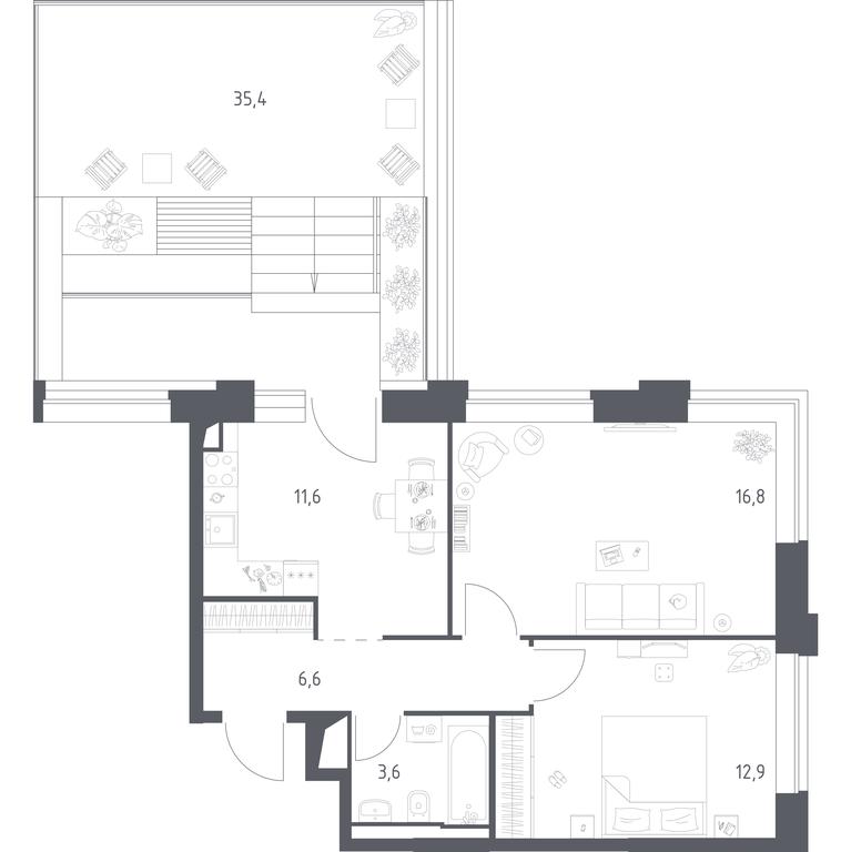 1-BD Apartment Sale, 61.48 sq. m. at Vereiskaya 41, Vereyskaya Street, 41, Moscow, Russia #2 1-BD Apartment Sale, 61.48 sq. m. at Vereiskaya 41, Vereyskaya Street, 41, Moscow, Russia #2