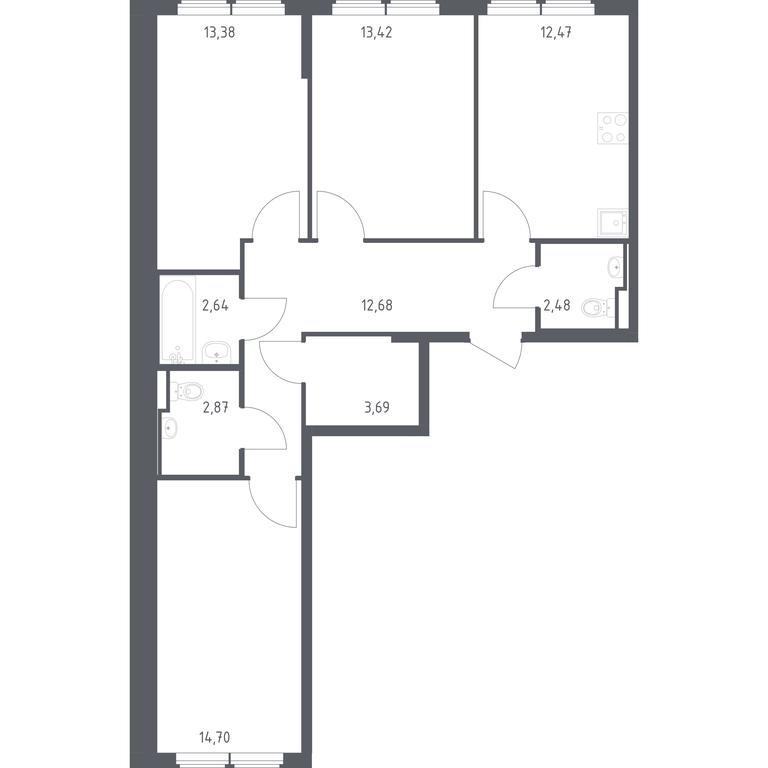 2-BD Apartment Sale, 78.33平方米 at Ostafevo, Ostafyevskoe Highway, 12к1, Ryazanovskoe Settlement, Moscow, Russia #1 2-BD Apartment Sale, 78.33平方米 at Ostafevo, Ostafyevskoe Highway, 12к1, Ryazanovskoe Settlement, Moscow, Russia #1