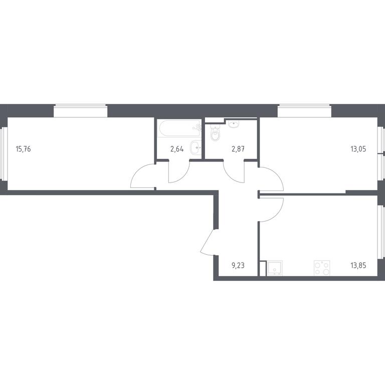 1-BD Apartment Sale, 57.4 sq. m. at Ostafevo, Ostafyevskoe Highway, 12к1, Ryazanovskoe Settlement, Moscow, Russia #1 1-BD Apartment Sale, 57.4 sq. m. at Ostafevo, Ostafyevskoe Highway, 12к1, Ryazanovskoe Settlement, Moscow, Russia #1