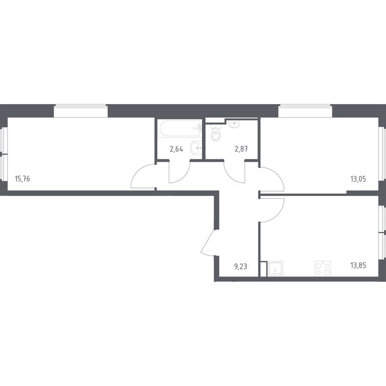 1-BD Apartment Sale, 57.4平方米 at Ostafevo, Ostafyevskoe Highway, 12к1, Ryazanovskoe Settlement, Moscow, Russia #1 1-BD Apartment Sale, 57.4平方米 at Ostafevo, Ostafyevskoe Highway, 12к1, Ryazanovskoe Settlement, Moscow, Russia #1