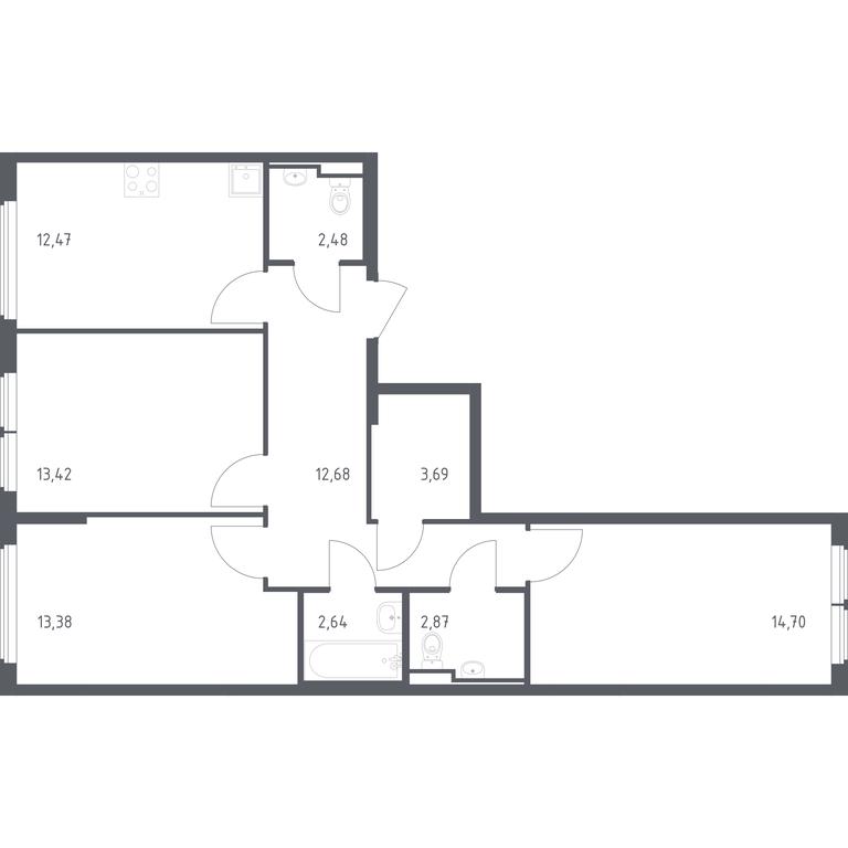 1-BD Apartment Sale, 57.4 sq. m. at Ostafevo, Ostafyevskoe Highway, 12к1, Ryazanovskoe Settlement, Moscow, Russia #1 1-BD Apartment Sale, 57.4 sq. m. at Ostafevo, Ostafyevskoe Highway, 12к1, Ryazanovskoe Settlement, Moscow, Russia #1