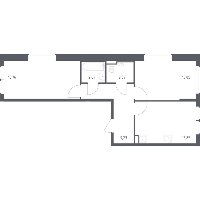 1-BD Apartment Sale, 57.4平方米 at Ostafevo, Ostafyevskoe Highway, 12к1, Ryazanovskoe Settlement, Moscow, Russia #1 1-BD Apartment Sale, 57.4平方米 at Ostafevo, Ostafyevskoe Highway, 12к1, Ryazanovskoe Settlement, Moscow, Russia #1