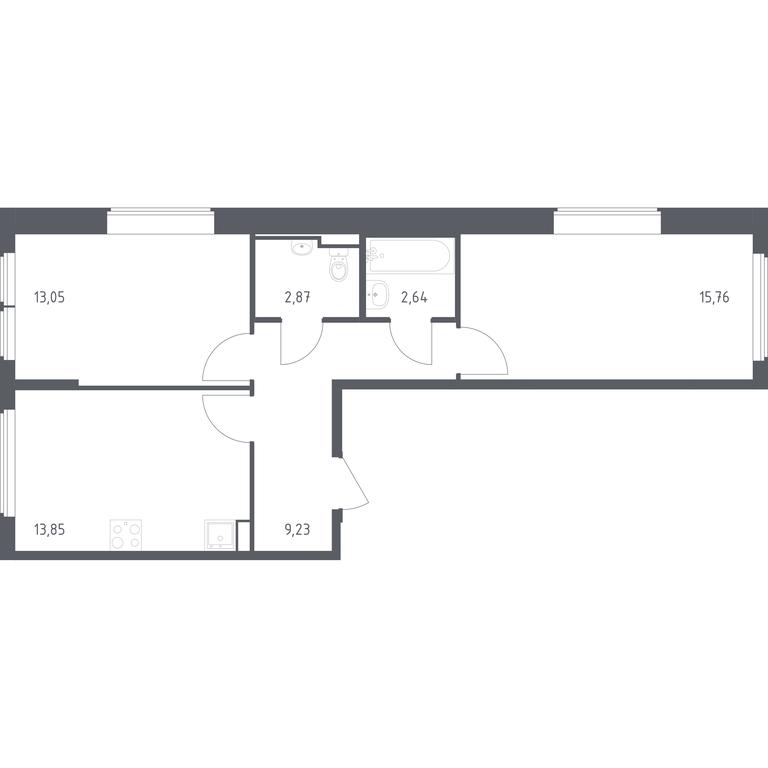 1-BD Apartment Sale, 57.4 sq. m. at Ostafevo, Ostafyevskoe Highway, 12к1, Ryazanovskoe Settlement, Moscow, Russia #1