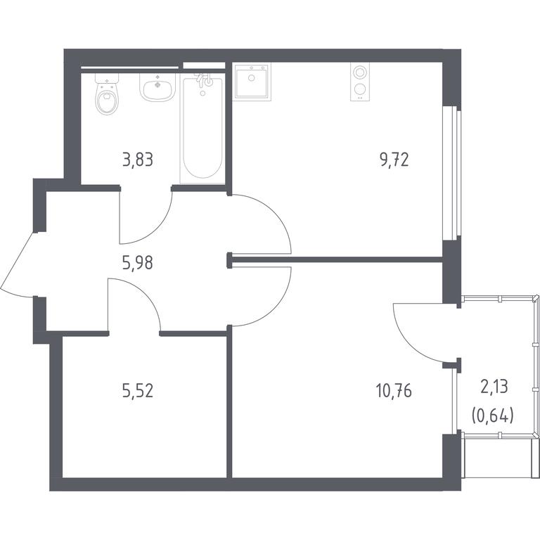 Apartment Sale, 36.45平方米 at Ostafevo, Ostafyevskoe Highway, 12к1, Ryazanovskoe Settlement, Moscow, Russia #1