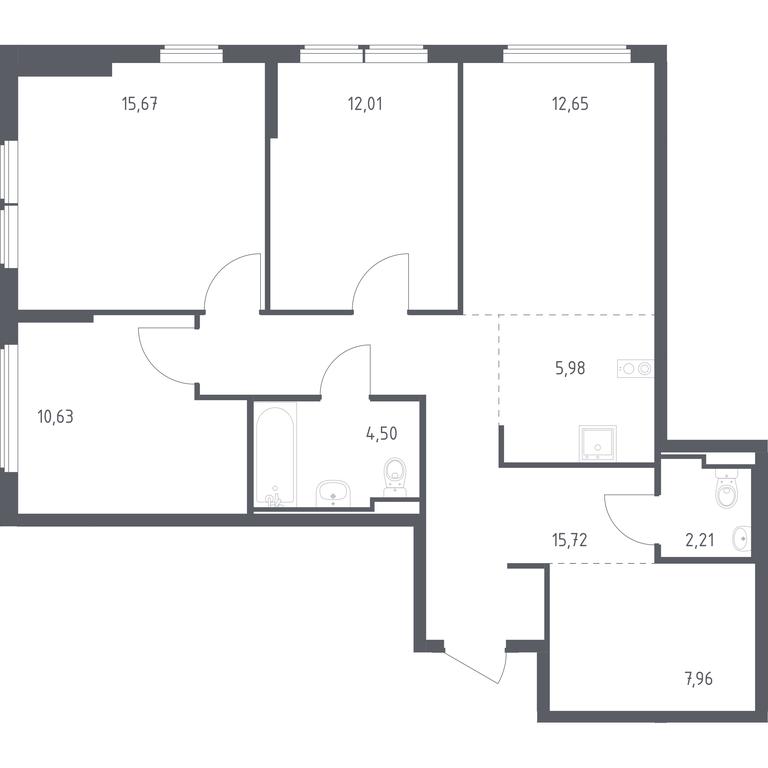 2-BD Apartment Sale, 87.33 sq. m. at Ostafevo, Ostafyevskoe Highway, 12к1, Ryazanovskoe Settlement, Moscow, Russia #1 2-BD Apartment Sale, 87.33 sq. m. at Ostafevo, Ostafyevskoe Highway, 12к1, Ryazanovskoe Settlement, Moscow, Russia #1