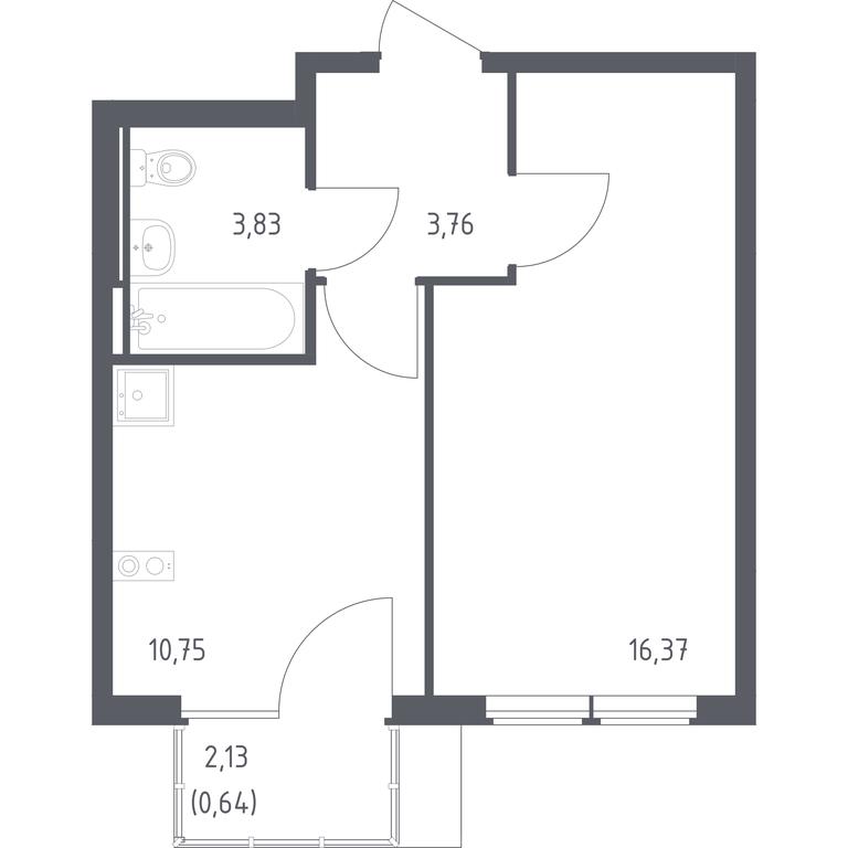 Apartment Sale, 35.35平方米 at Ostafevo, Ostafyevskoe Highway, 12к1, Ryazanovskoe Settlement, Moscow, Russia #1