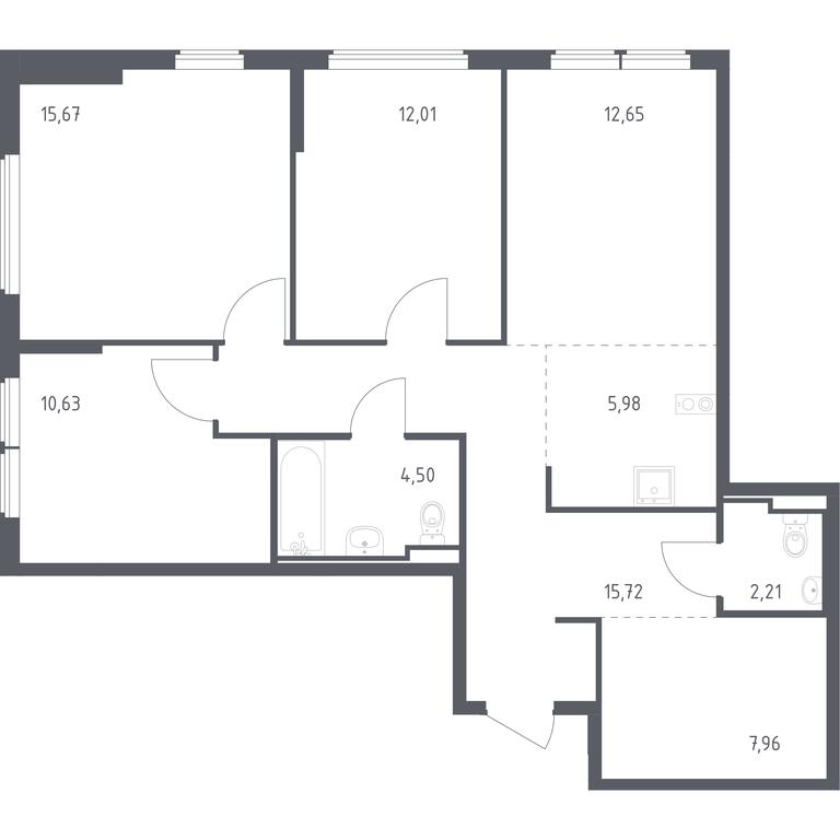 2-BD Apartment Sale, 87.33 sq. m. at Ostafevo, Ostafyevskoe Highway, 12к1, Ryazanovskoe Settlement, Moscow, Russia #1 2-BD Apartment Sale, 87.33 sq. m. at Ostafevo, Ostafyevskoe Highway, 12к1, Ryazanovskoe Settlement, Moscow, Russia #1