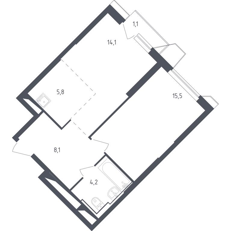 Apartment Sale, 49.65 sq. m. at Sputnik, Lipovoy Roschi Street, 1к4, derevnya Razdory, Odintsovskiy City District, Moscow Region, Russia #1 Apartment Sale, 49.65 sq. m. at Sputnik, Lipovoy Roschi Street, 1к4, derevnya Razdory, Odintsovskiy City District, Moscow Region, Russia #1