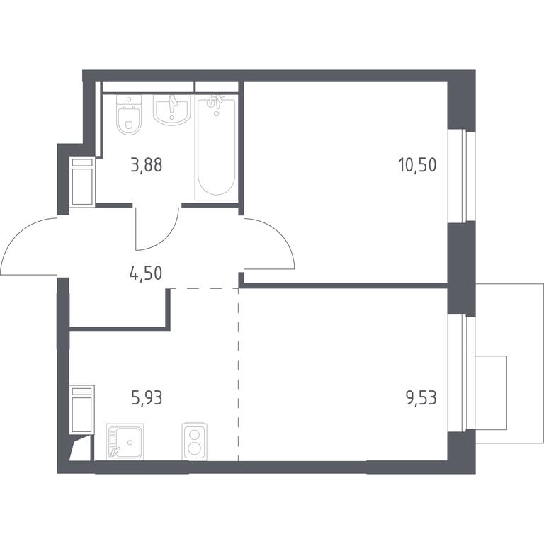 Apartment Sale, 34.34平方米 at Piatnitskie Luga, Pyatnitskoye Highway, 2, derevnya Yurlovo, Solnechnogorsk City District, Moscow Region, Russia #1