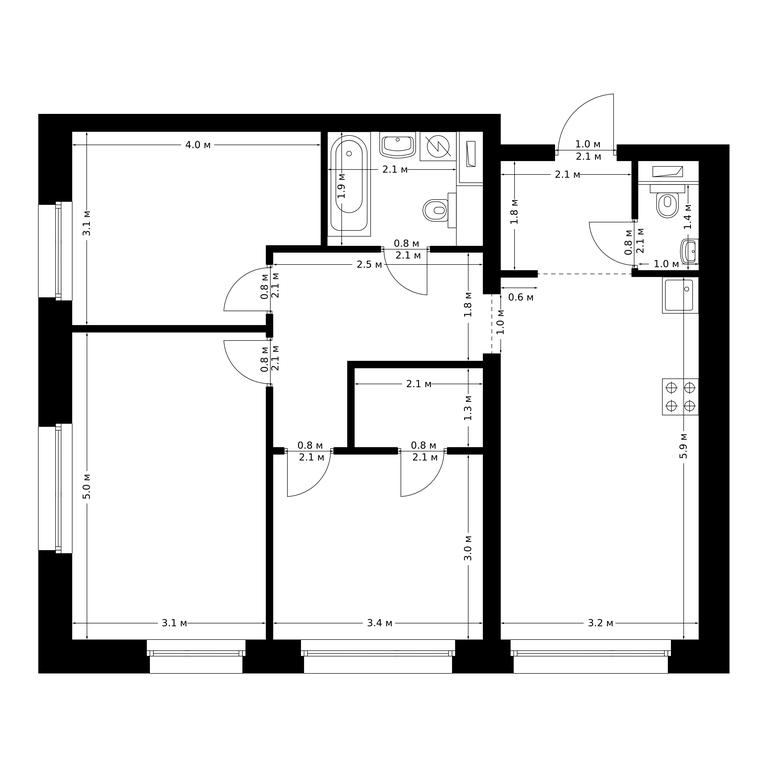 3-BD Apartment Sale, 75.9 sq. m. at Polar, Polyarnaya Street, 39Б, Moscow, Russia #1 3-BD Apartment Sale, 75.9 sq. m. at Polar, Polyarnaya Street, 39Б, Moscow, Russia #1