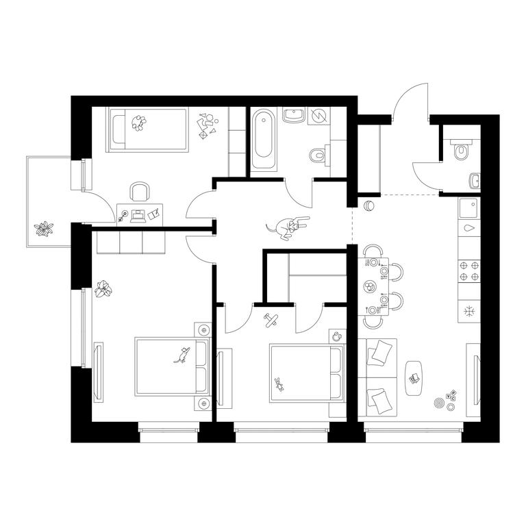 3-BD Apartment Sale, 76.8平方米 at Polar, Polyarnaya Street, 39Б, Moscow, Russia #2 3-BD Apartment Sale, 76.8平方米 at Polar, Polyarnaya Street, 39Б, Moscow, Russia #2