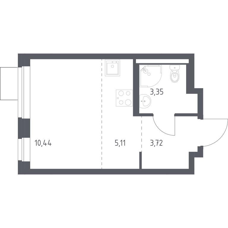 Apartment Sale, 22.62平方米 at Kvartal Zapadnyj, kvartal № 76, Marushkinskoye Settlement, Moscow, Russia #1 Apartment Sale, 22.62平方米 at Kvartal Zapadnyj, kvartal № 76, Marushkinskoye Settlement, Moscow, Russia #1