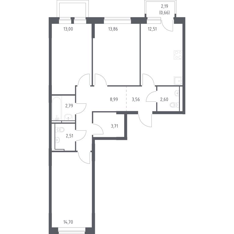 2-BD Apartment Sale, 78.89 sq. m. at Novoe Vidnoe, Kalinovka Village, Leninskiy City District, Moscow Region, Russia #1 2-BD Apartment Sale, 78.89 sq. m. at Novoe Vidnoe, Kalinovka Village, Leninskiy City District, Moscow Region, Russia #1