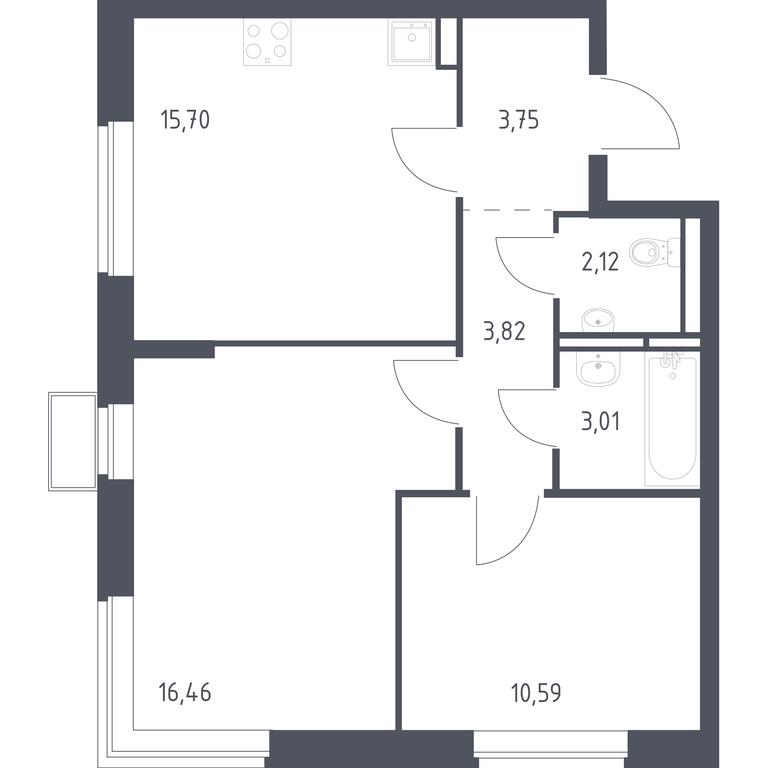 1-BD Apartment Sale, 55.45平方米 at Novoe Vidnoe, Kalinovka Village, Leninskiy City District, Moscow Region, Russia #1 1-BD Apartment Sale, 55.45平方米 at Novoe Vidnoe, Kalinovka Village, Leninskiy City District, Moscow Region, Russia #1