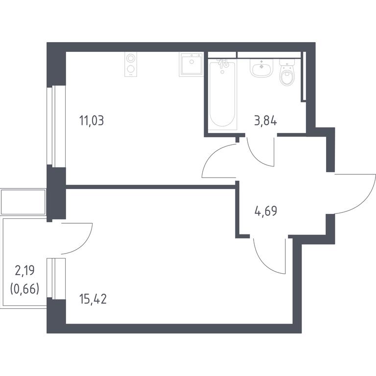 Apartment Sale, 35.64 sq. m. at Novoe Vidnoe, Kalinovka Village, Leninskiy City District, Moscow Region, Russia #1 Apartment Sale, 35.64 sq. m. at Novoe Vidnoe, Kalinovka Village, Leninskiy City District, Moscow Region, Russia #1
