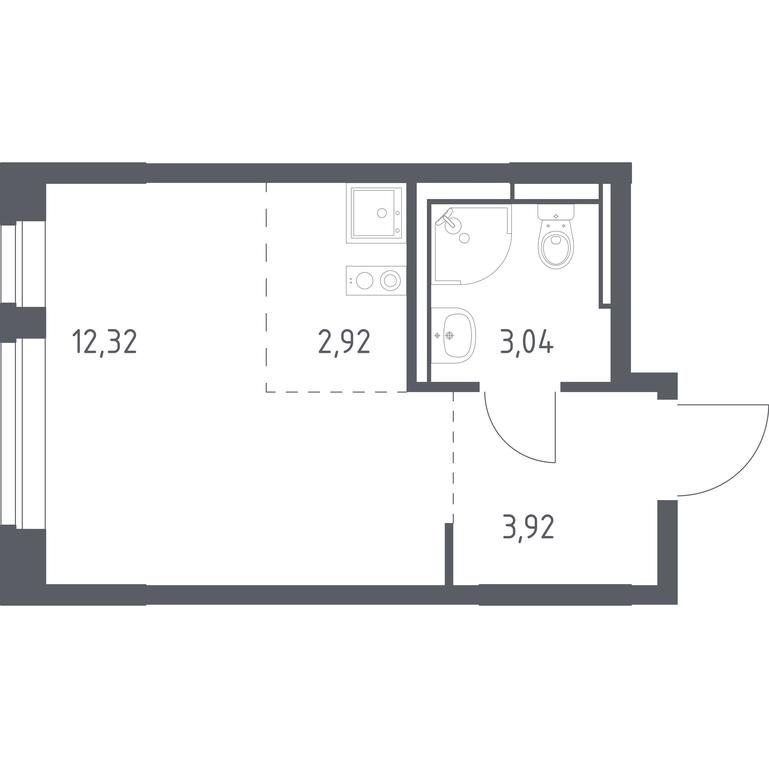 Apartment Sale, 22.2平方米 at Novoe Vidnoe, Kalinovka Village, Leninskiy City District, Moscow Region, Russia #1