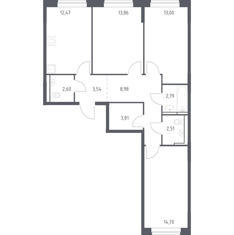 2-BD Apartment Sale, 78.26 sq. m. at Novoe Vidnoe, Kalinovka Village, Leninskiy City District, Moscow Region, Russia #1 2-BD Apartment Sale, 78.26 sq. m. at Novoe Vidnoe, Kalinovka Village, Leninskiy City District, Moscow Region, Russia #1