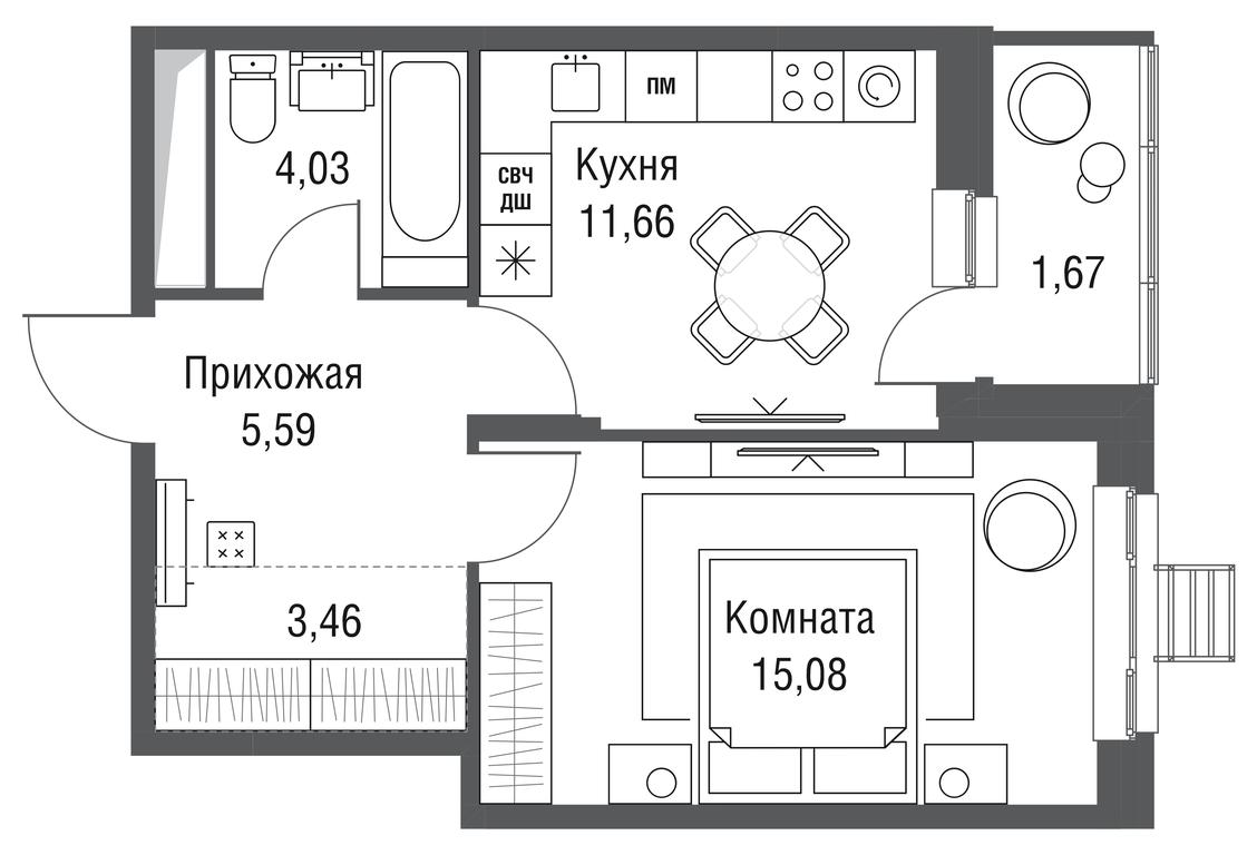 1-BD Apartment Sale, 41.49 sq. m. at Odinburg, Severnaya Street, 11, Odintsovo, Moscow Region, Russia #2 1-BD Apartment Sale, 41.49 sq. m. at Odinburg, Severnaya Street, 11, Odintsovo, Moscow Region, Russia #2