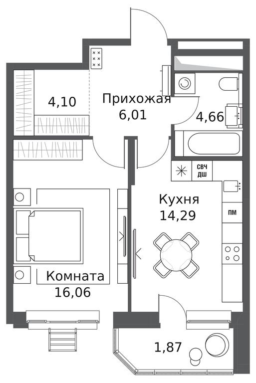 1-BD Apartment Sale, 46.99平方米 at Odinburg, Severnaya Street, 11, Odintsovo, Moscow Region, Russia #2 1-BD Apartment Sale, 46.99平方米 at Odinburg, Severnaya Street, 11, Odintsovo, Moscow Region, Russia #2