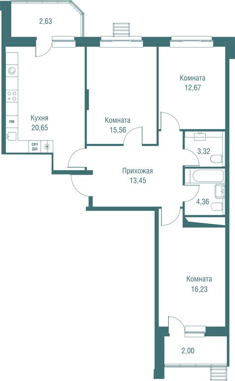 3-BD Apartment Sale, 90.87 sq. m. at Odinburg, Severnaya Street, 11, Odintsovo, Moscow Region, Russia #1 3-BD Apartment Sale, 90.87 sq. m. at Odinburg, Severnaya Street, 11, Odintsovo, Moscow Region, Russia #1