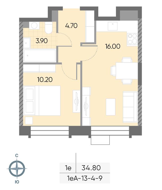 1-BD Apartment Sale, 34.8 sq. m. at Wave, Borisovskye Prudy Street, 1Б, Moscow, Russia #2 1-BD Apartment Sale, 34.8 sq. m. at Wave, Borisovskye Prudy Street, 1Б, Moscow, Russia #2