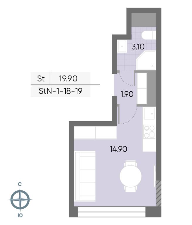 Apartment Sale, 19.9平方米 at Wave, Borisovskye Prudy Street, 1Б, Moscow, Russia #1 Apartment Sale, 19.9平方米 at Wave, Borisovskye Prudy Street, 1Б, Moscow, Russia #1