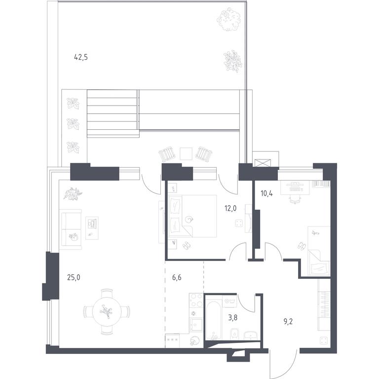 1-BD Apartment Sale, 79.89 sq. m. at Vereiskaya 41, Vereyskaya Street, 41, Moscow, Russia #1