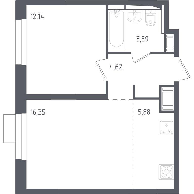 Продажа 1-комн. квартиры, 42,88 м² в ЖК «Пятницкие Луга», Пятницкое шоссе, 2, деревня Юрлово, городской округ Солнечногорск, Московская область, Россия #1