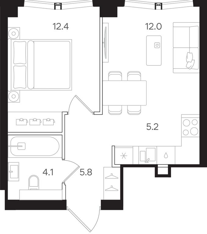 1-BD Apartment Sale, 39.5 sq. m. at Mangazeya na Tulskoy, Bolshaya Tulskaya Street, Moscow, Russia #1